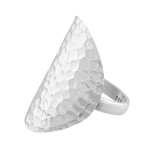 Top selling pure silver hammered finish ring